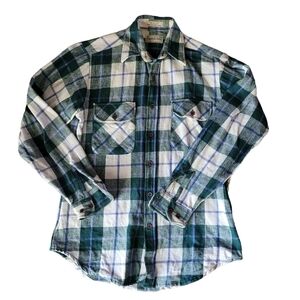 Timber Run Blue Gray Flannel Button Up Casual Shirt 100% Cotton Warm Size Small